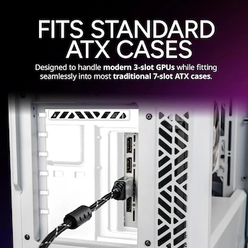 Imagen 3 de Cooler Master MasterAccessory Vertical Graphics Card Holder Kit V3 White con Premium Riser Cable PCIe 4.0 x16 165mm Modelo MCA-U000R-WFVK03