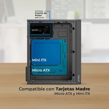 Imagen 3 de Acteck Doom Ultra Mesh GI750M Gabinete Mini Torre Negro Compatible con M-ATX