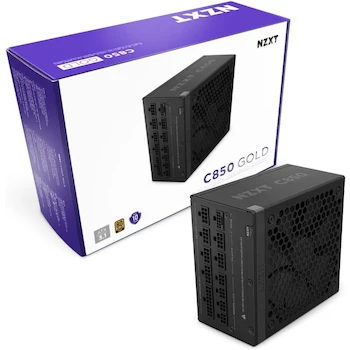 Imagen de referencia para NZXT Serie C Fuente de Poder C850 Modelo PA-8G2BB-US 850W 80 Plus Gold Negro ATX 3.1 PSU Modular