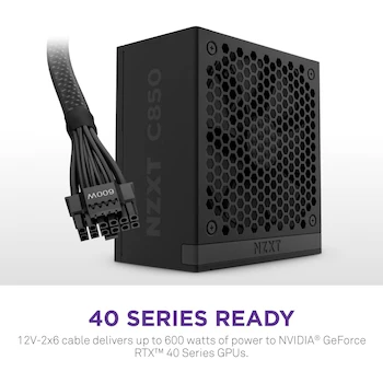 Imagen 4 de NZXT Serie C Fuente de Poder C850 Modelo PA-8G2BB-US 850W 80 Plus Gold Negro ATX 3.1 PSU Modular
