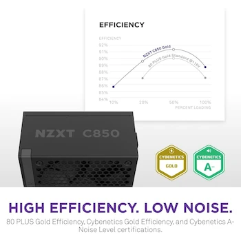 Imagen 5 de NZXT Serie C Fuente de Poder C850 Modelo PA-8G2BB-US 850W 80 Plus Gold Negro ATX 3.1 PSU Modular