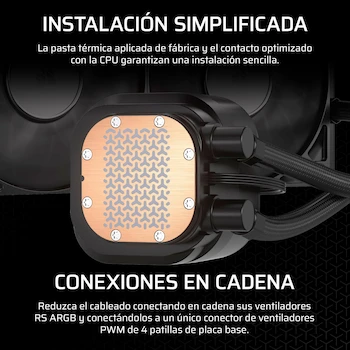 Imagen 3 de Corsair Nautilus 240 RS Refrigeración Líquida de CPU – 240mm AIO – Intel LGA 1851/1700, AMD AM5/AM4 – 2X RS120 Ventiladores Incluidos – Negro