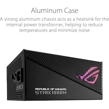 Imagen 2 de ASUS ROG Strix 1000W Gold Aura Edition Fuente de Alimentación Totalmente Modular Negra con Iluminación RGB Aura Sync (ROG-STRIX-1000G-AURA-GAMING)
