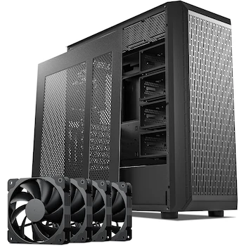 Imagen de referencia para DARKROCK Classico Storage Master ATX NAS Carcasa Torre Media Negra 10x3.5" HDD + 3x2.5" SSD con 4x120mm Ventiladores Soporte Radiador 360mm