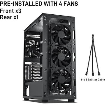 Imagen 2 de DARKROCK Classico Storage Master ATX NAS Carcasa Torre Media Negra 10x3.5" HDD + 3x2.5" SSD con 4x120mm Ventiladores Soporte Radiador 360mm