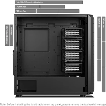 Imagen 4 de DARKROCK Classico Storage Master ATX NAS Carcasa Torre Media Negra 10x3.5" HDD + 3x2.5" SSD con 4x120mm Ventiladores Soporte Radiador 360mm