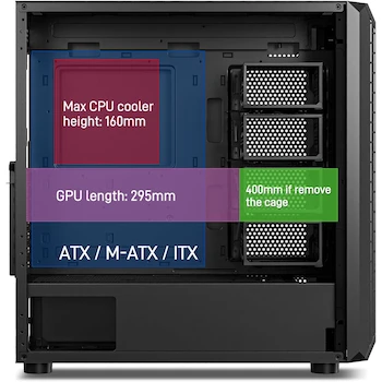Imagen 5 de DARKROCK Classico Storage Master ATX NAS Carcasa Torre Media Negra 10x3.5" HDD + 3x2.5" SSD con 4x120mm Ventiladores Soporte Radiador 360mm