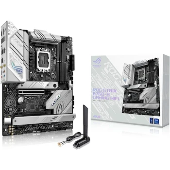 Imagen de referencia para Tarjeta Madre Asus ROG Strix B760-A Gaming WiFi, Serie ROG Strix, Color Blanca, Chipset Intel B760, Socket LGA 1700, Para Intel Core 14ª, 13ª y 12ª Gen, Pentium Gold y Celeron, Memoria DDR5 4x DIMM Max 192GB, Formato ATX 30.5x24.4 cm