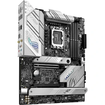 Imagen 2 de Tarjeta Madre Asus ROG Strix B760-A Gaming WiFi, Serie ROG Strix, Color Blanca, Chipset Intel B760, Socket LGA 1700, Para Intel Core 14ª, 13ª y 12ª Gen, Pentium Gold y Celeron, Memoria DDR5 4x DIMM Max 192GB, Formato ATX 30.5x24.4 cm