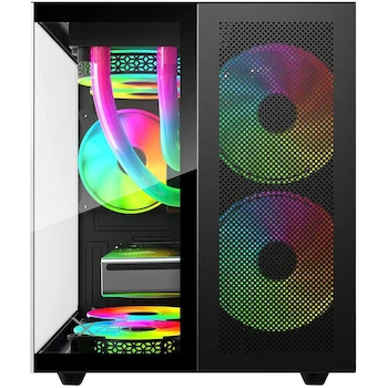 Imagen de referencia para XZEAL Gabinete Gamer Cubo XZGAMC1B Micro ATX Mini ITX ARGB Negro Vidrio Templado Templado (198 caracteres)