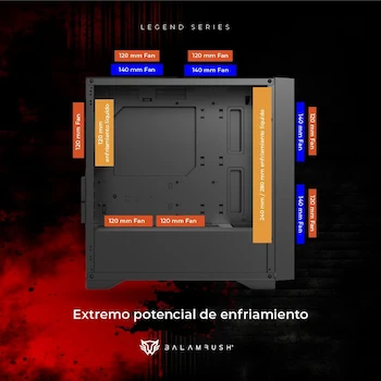 Imagen 4 de Gabinete Gamer Balam Rush Carbono Aircool 4000A Mini Torre Micro-ATX Mini-ITX Negro