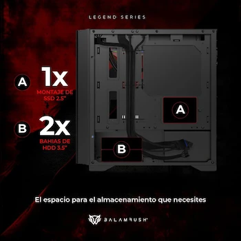 Imagen 5 de Gabinete Gamer Balam Rush Carbono Aircool 4000A Mini Torre Micro-ATX Mini-ITX Negro