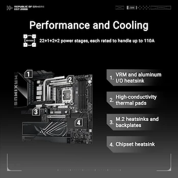 Imagen 3 de ASUS ROG Maximus Z890 Hero Tarjeta Madre ATX Negra LGA1851 para Intel Core Ultra Serie 2 DDR5