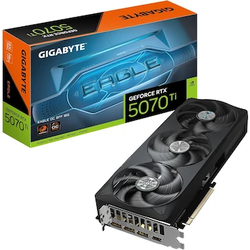 Imagen alusiva al producto GIGABYTE GeForce RTX 5070 Ti EAGLE OC SFF 16G Negra, 16GB GDDR7, Modelo GV-N507TEAGLE OC-16GD, Tarjeta Gráfica NVIDIA para PC