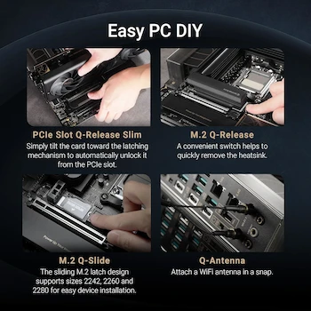 Imagen 5 de ASUS ProArt X870E-CREATOR WiFi AMD AM5 X870E ATX Motherboard Black with Gold Accents