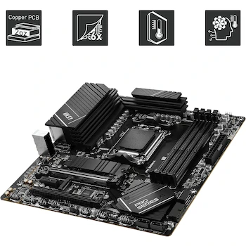 Imagen 4 de MSI PRO B650M-A WiFi V1 Placa Base Motherboard Micro-ATX AM5 DDR5 PRO Series AMD Ryzen 9000 8000 7000 Series