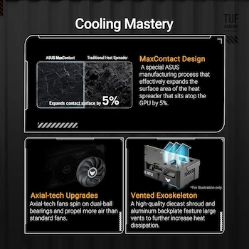 Imagen 4 de ASUS TUF Gaming GeForce RTX 5060 Ti 8GB GDDR7 OC Edition Tarjeta Gráfica para Juegos, Modelo: TUF-RTX5060TI-O8G-GAMING, Color: Negro, Tamaño: 302 x 133.5 x 62 mm, 3.1 Slot, Serie: TUF Gaming