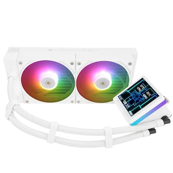 Imagen 1 de Thermalright Grand Vision 240 ARGB White AIO CPU Liquid Cooler, 240mm Radiador, Pantalla LCD IPS 3.4 pulgadas Absorción Magnética, Serie Grand Vision