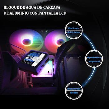 Imagen 4 de Thermalright Grand Vision 240 ARGB White AIO CPU Liquid Cooler, 240mm Radiador, Pantalla LCD IPS 3.4 pulgadas Absorción Magnética, Serie Grand Vision