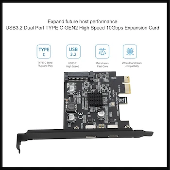 Imagen 2 de LICAEVEY Tarjeta de Expansión PCIe USB 3.2 Gen 2 - Puertos Duales Type-C para PC de Escritorio - Chipset ASM3142 - Modelo B0FHL29PQD