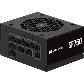 Imagen alusiva al producto Corsair SF750 (2024) Fuente de Alimentación SFX 750W 80 Plus Platinum Totalmente Modular ATX 3.1 PCIe 5.1 Negro con Soporte SFX a ATX Incluido