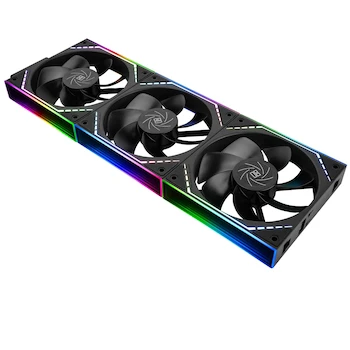 Imagen de referencia para Thermalright TL-M12QR X3 Enfriador de CPU con Efecto de Luz de Espejo ARGB, Ventilador de Enfriamiento Inverso PWM Silencioso 120mm Negro (Paquete de 3)