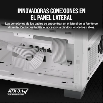 Imagen 4 de CORSAIR RM750x Shift Fuente de Alimentación ATX Totalmente Modular Interfaz Lateral Compatible ATX 3.0 y PCIe 5.0 Blanco