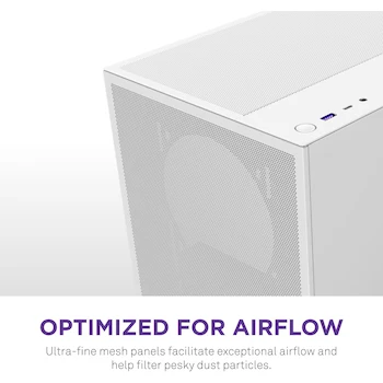 Imagen 5 de NZXT H5 Flow (2024) Gabinete Torre Mid-Tower Compact ATX Blanco con Cristal Templado y Panel Perforado