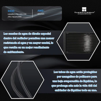 Imagen 3 de Thermalright Aqua Elite 240 V6 ARGB Black Refrigerador Líquido CPU AIO 240mm