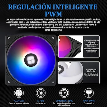 Imagen 5 de Thermalright Aqua Elite 240 V6 ARGB Black Refrigerador Líquido CPU AIO 240mm