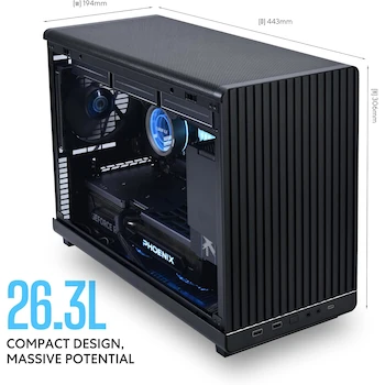 Imagen 3 de Lian Li A3-mATX Chasis Micro-ATX Mini Tower 26.3L Negro Colaboración DAN Cases