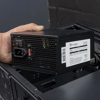 Imagen 2 de Vorago Fuente de Poder Gamer PSU-200 600W ATX Negro con Ventilador LED Azul Iluminado