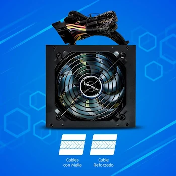 Imagen 3 de Vorago Fuente de Poder Gamer PSU-200 600W ATX Negro con Ventilador LED Azul Iluminado