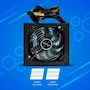 Miniatura de Vorago Fuente de Poder Gamer PSU-200 600W ATX Negro con Ventilador LED Azul Iluminado