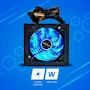 Miniatura de Vorago Fuente de Poder Gamer PSU-200 600W ATX Negro con Ventilador LED Azul Iluminado