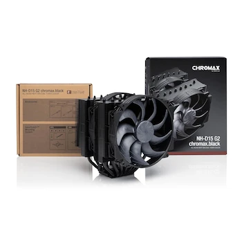 Imagen 4 de Noctua NH-D15 G2 chromax.black Disipador de CPU de Doble Torre Premium Negro con 2 Ventiladores NF-A14x25r G2 PWM 140mm para AMD AM5/AM4 e Intel LGA1851/LGA1700/LGA1200