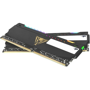 Imagen 3 de MEM DDR4 Patriot Viper Steel RGB 16GB (2x8GB) 3600MHz UDIMM (PVSR416G360C0K) Negro con Logo Viper Dorado y Iluminación RGB