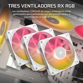 Imagen 3 de CORSAIR iCUE LINK TITAN 360 RX RGB Refrigerador Líquido para CPU AIO 360mm con 3 Ventiladores RX120 RGB, Hub iCUE LINK Incluido, Blanco
