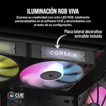 Imagen 5 de CORSAIR iCUE Link RX120 RGB Ventilador PWM de 120 mm - Rodamiento de Cúpula Magnética - Ventilador Único - Negro