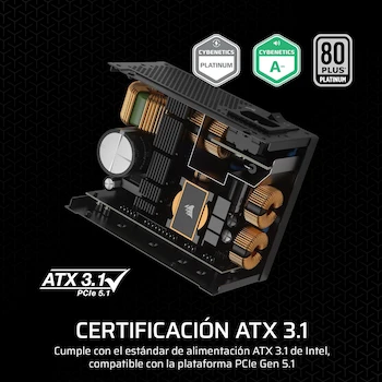 Imagen 3 de Corsair SF Series SF1000 (2024) Fuente de Alimentación SFX 1000W Totalmente Modular 80 Plus Platinum Negro con Soporte SFX a ATX Incluido