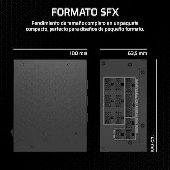 Imagen 4 de Corsair SF Series SF1000 (2024) Fuente de Alimentación SFX 1000W Totalmente Modular 80 Plus Platinum Negro con Soporte SFX a ATX Incluido