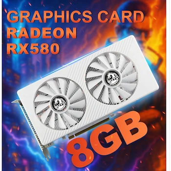 Imagen 2 de SOYO AMD Radeon RX 580 8GB GDDR5 256-Bit Graphics Card with HDMI, DisplayPort, DVI Ports, PCI Express x16 3.0 Interface, Dual Fan Cooling, Model B0FKH2KMT5