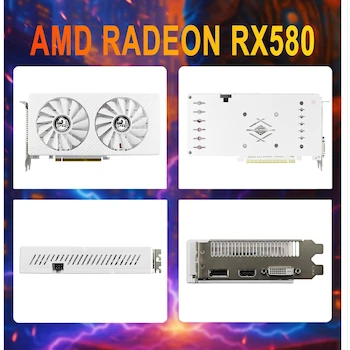Imagen 4 de SOYO AMD Radeon RX 580 8GB GDDR5 256-Bit Graphics Card with HDMI, DisplayPort, DVI Ports, PCI Express x16 3.0 Interface, Dual Fan Cooling, Model B0FKH2KMT5