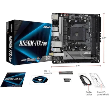 Imagen 4 de ASRock B550M-ITX/AC Placa Base Motherboard Mini-ITX AMD AM4 Socket B550 Negro con WiFi 802.11ac y Bluetooth 4.2