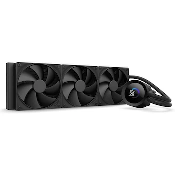 Imagen de referencia para NZXT Kraken Plus 360 Enfriador Líquido AIO para CPU Radiador 360 mm 3 Ventiladores F120P Pantalla LCD Cuadrada Personalizable 1.54" Negro