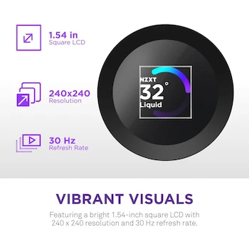 Imagen 4 de NZXT Kraken Plus 360 Enfriador Líquido AIO para CPU Radiador 360 mm 3 Ventiladores F120P Pantalla LCD Cuadrada Personalizable 1.54" Negro