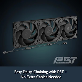 Imagen 5 de ARCTIC P12 Pro PST Paquete de 5 Ventiladores PWM de 120 mm con Divisor de Cable en Y Negro