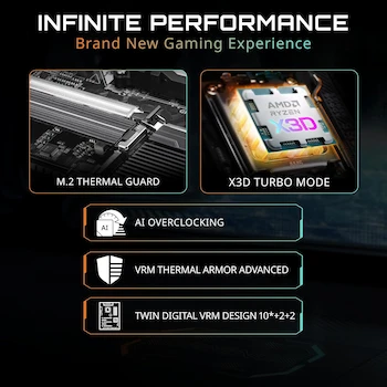 Imagen 3 de GIGABYTE B850M Gaming X WIFI6E Placa Base Motherboard AMD AM5 LGA 1718 mATX Micro-ATX Negra DDR5 Rev. 1.x Gaming Series