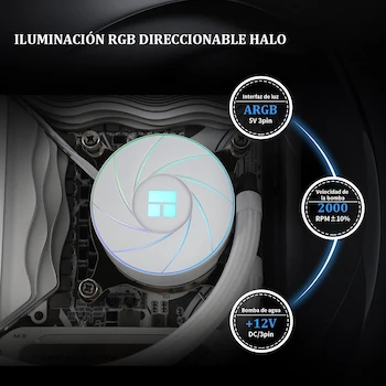 Imagen 4 de Thermalright Aqua Elite 240 Blanco ARGB V2 Refrigerador Líquido AIO para CPU 240mm con 2 Ventiladores TL-S12W PWM Serie Aqua Elite