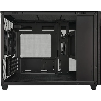 Imagen 5 de Gabinete ASUS Prime AP201 Negro, MicroATX, compatible con placas madre Micro-ATX y Mini-ITX, soporte para disipadores 360 mm, tarjetas gráficas de hasta 338 mm de largo, PSU ATX estándar, volumen 33 litros, dimensiones 205 x 350 x 460 mm